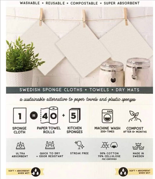 Tea Time Spring Swedish Dish Towel - The Regal Find