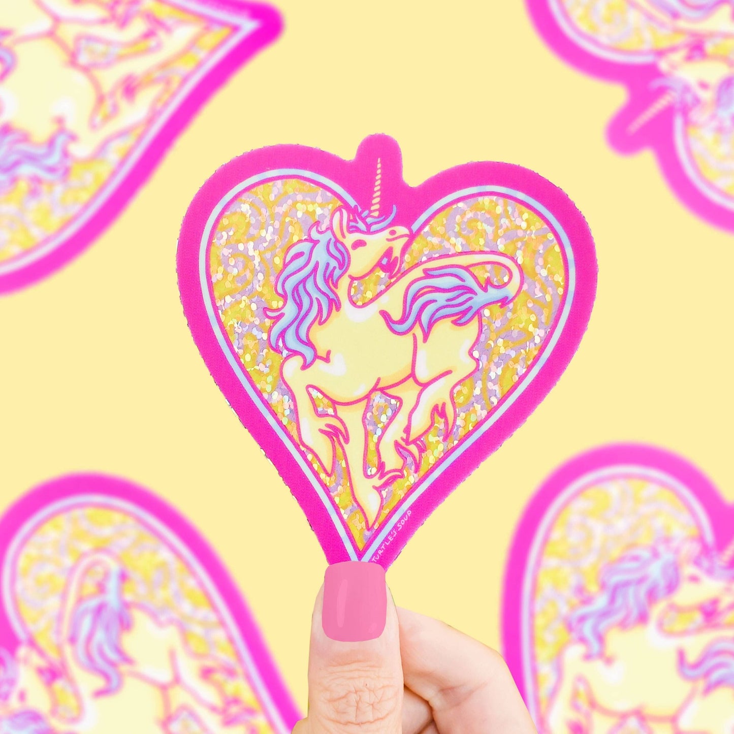 Unicorn Heart Art Glitter Vinyl Sticker - The Regal Find