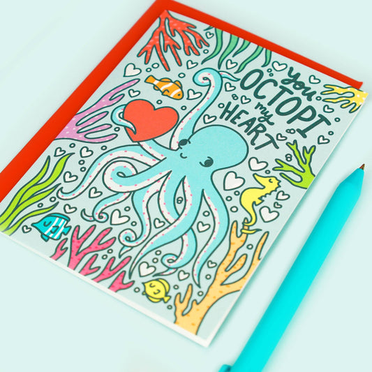 You Octopi My Heart Octopus Valentine's Day Card - The Regal Find