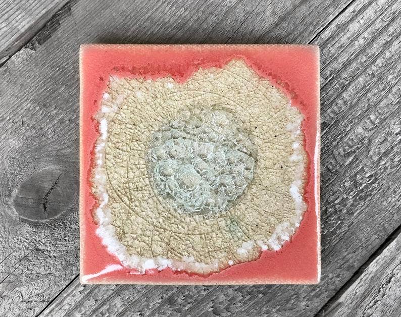Square Coaster - Coral