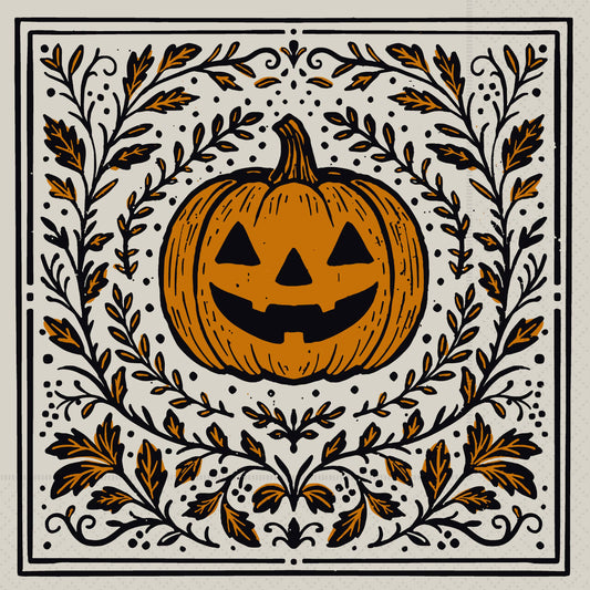 Pumpkin Poe Cocktail Napkins 20 ct Fall Autumn