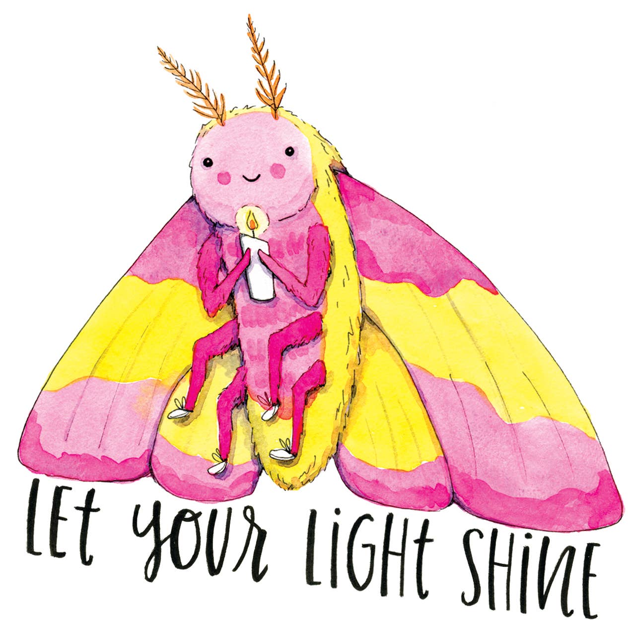 Light Shine Rosy Maple Moth Sticker
