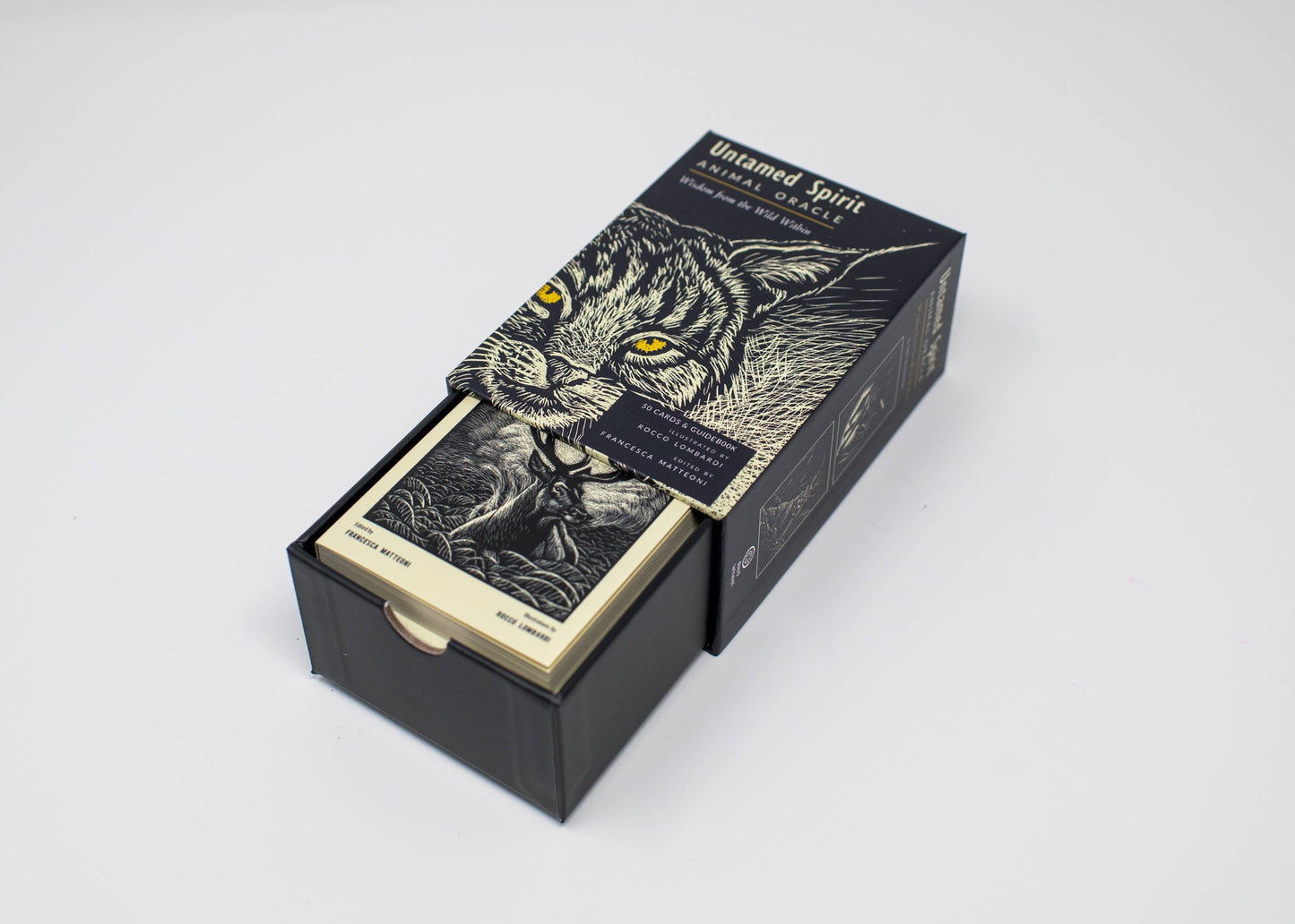 Oracle deck packaging with a stylized animal illustration on a white background
