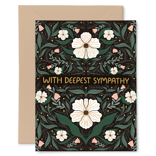 With Deepest Sympathy Greeting Card - Gold Foil