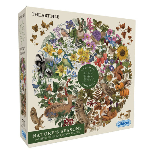 Art File: Nature's Seasons 500 piece circular jigsaw puzzle
