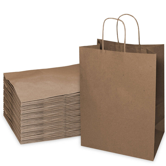 12x7x13 Large Kraft Paper Gift Bags w/Twine Handles: 25pcs - The Regal Find