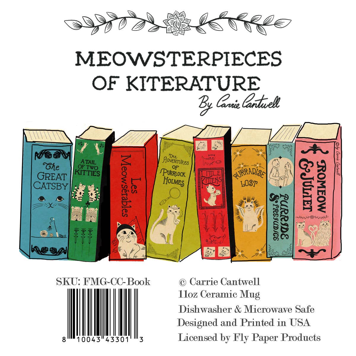 Ceramic Mug - MEOWsterpieces of KITerature Book Spine Mug