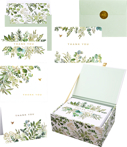 Eucalyptus Premium Thank You Note Cards