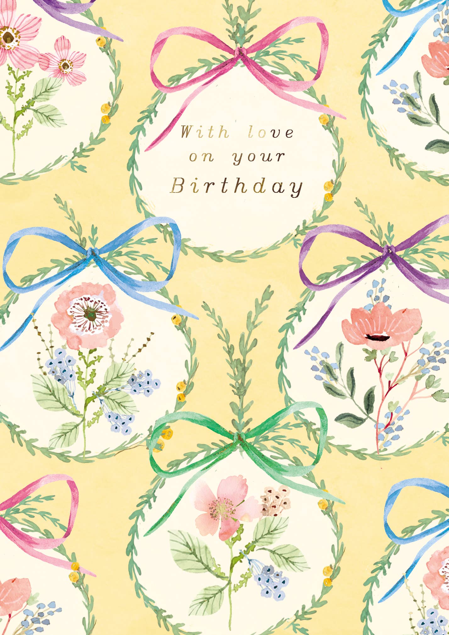 BIRTHDAY GREETING CARD POPPIES LING DESIGN