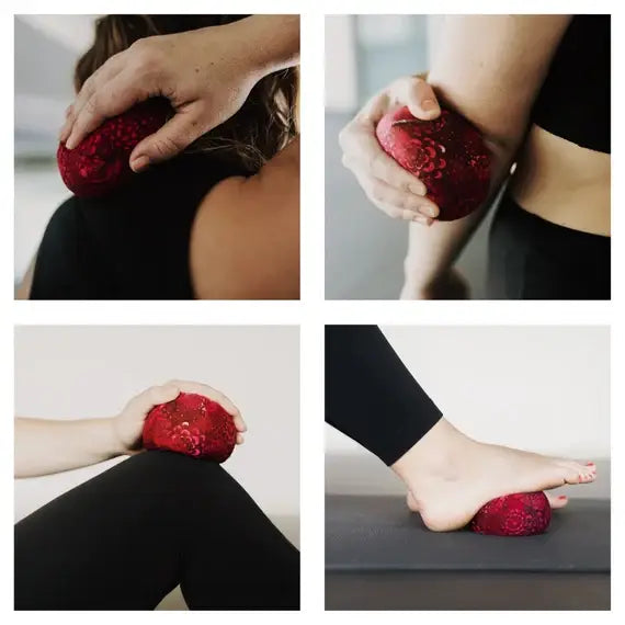 MASSAGE BALL stress relief, Good Medicine Ball, hot/cold: Blues / Unscented FLAXSEED ONLY