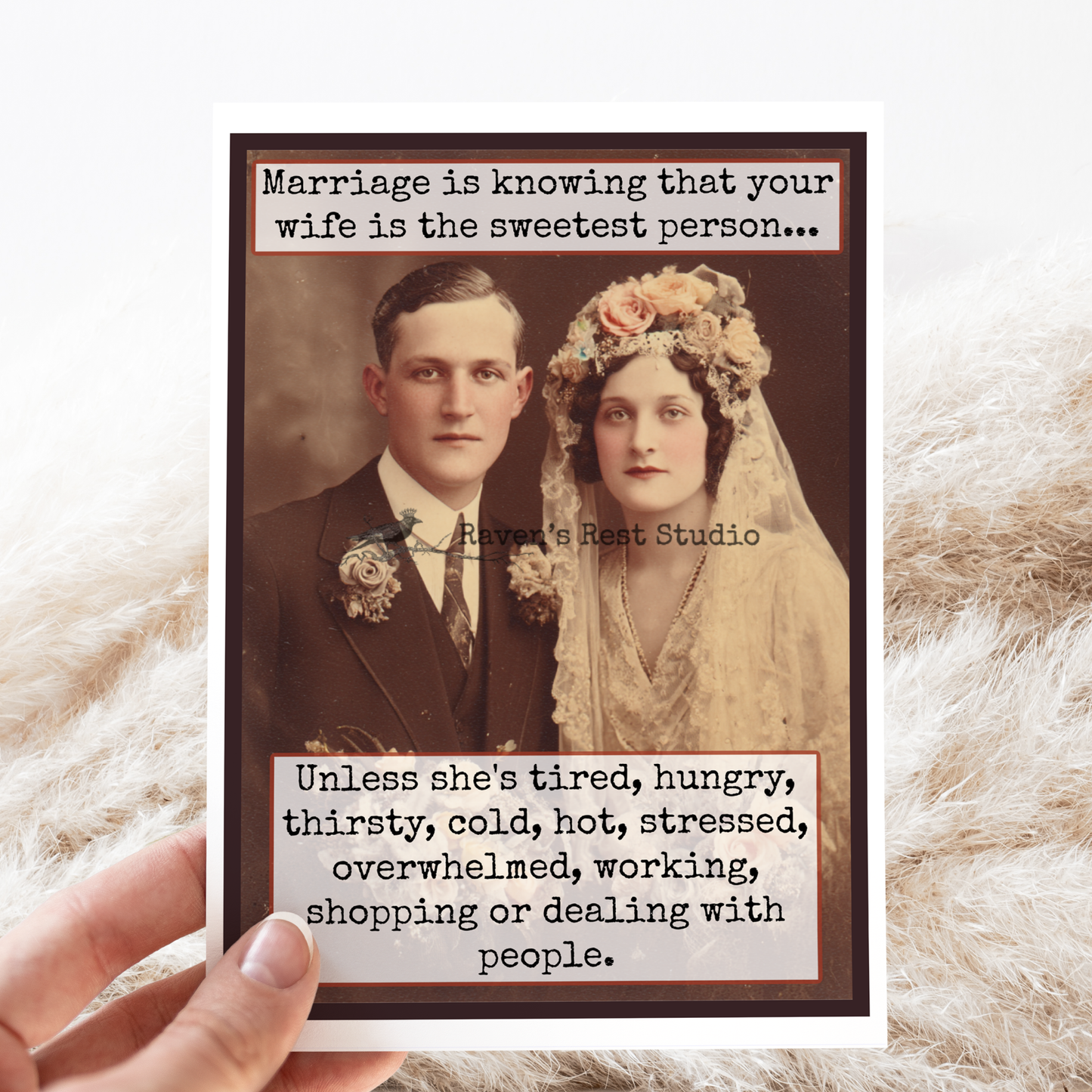 Funny Wedding Card. Marriage Is Knowing... Vintage Style.