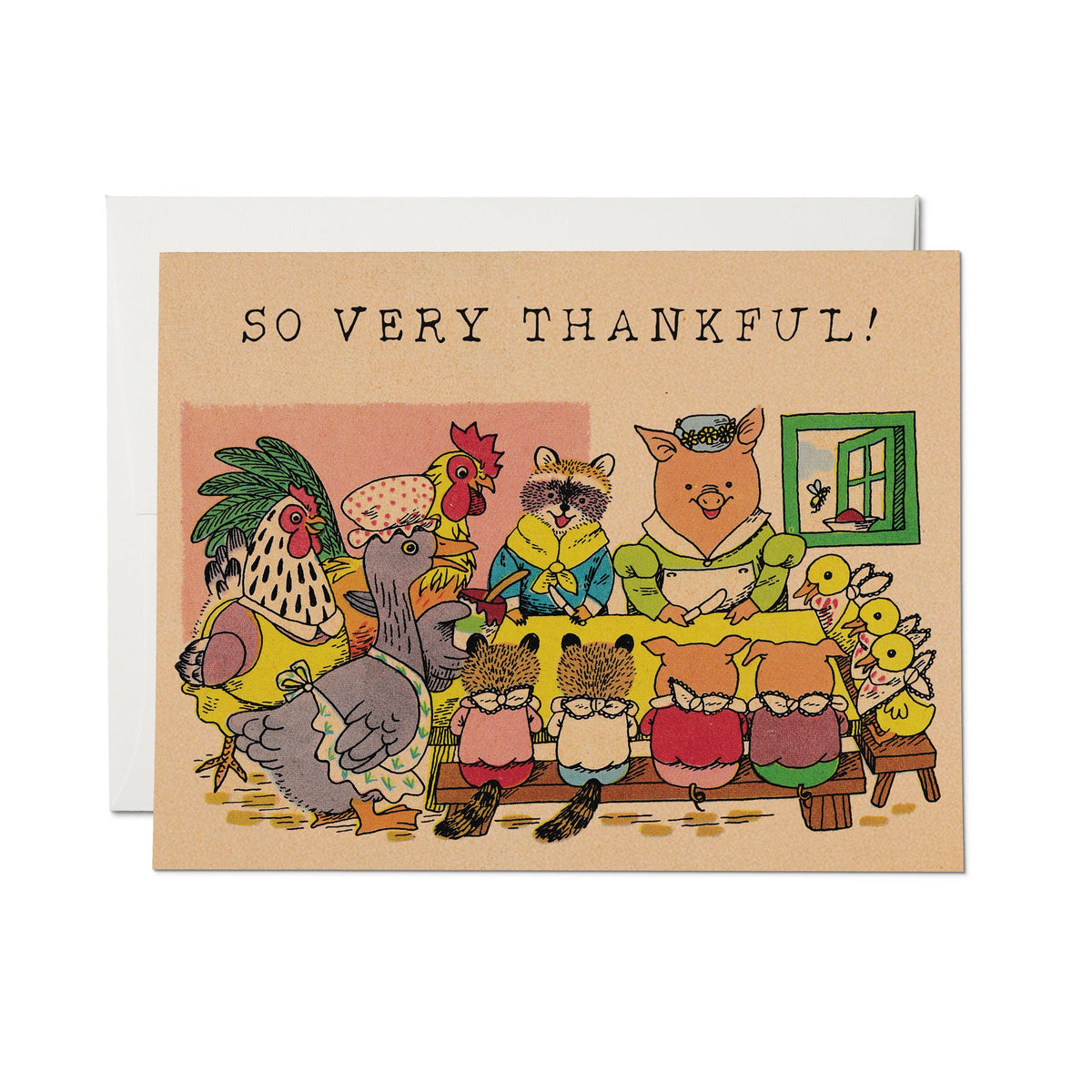 Thanksgiving Spread greeting card: Single