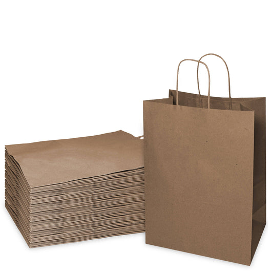 8x4.5x10.25 Tiny Kraft Paper Gift Bags: 250