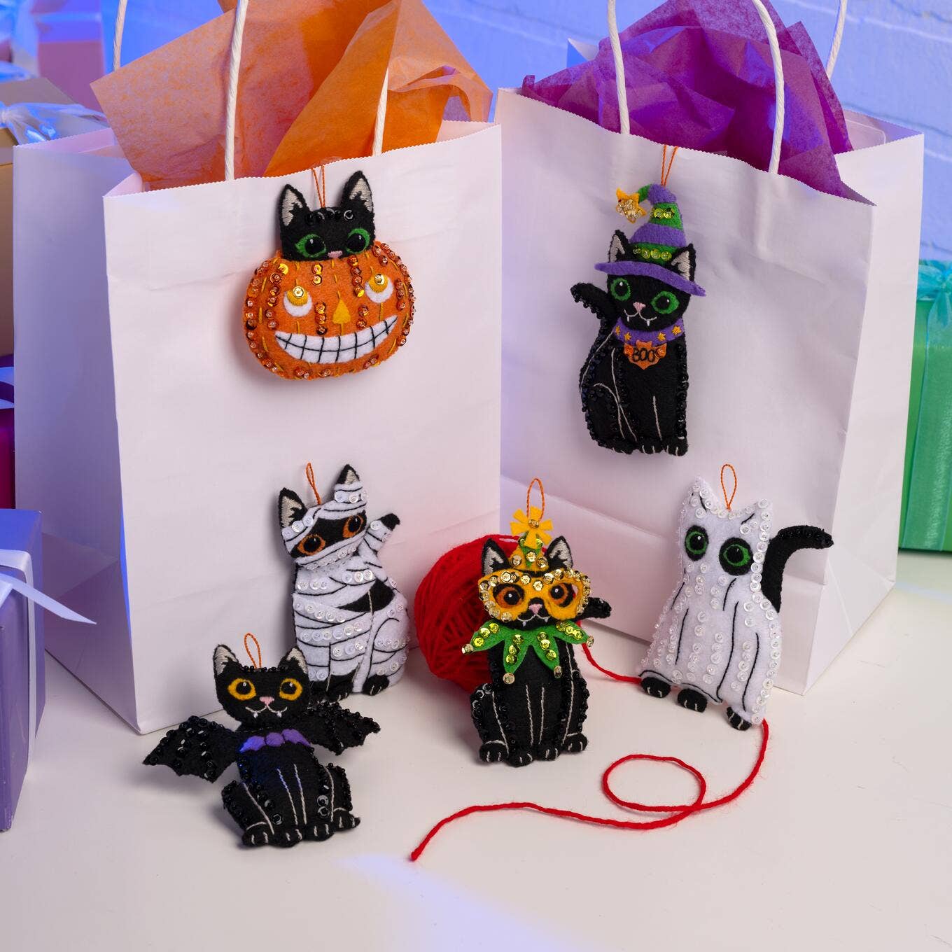 Bucilla Purrfectly Spooky Felt Ornament Kit - Set of 6