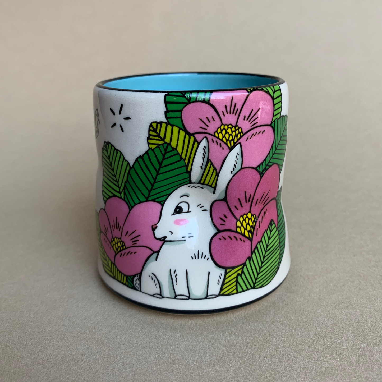 Lucky Bunny Cup - Medium Ceramic Mug