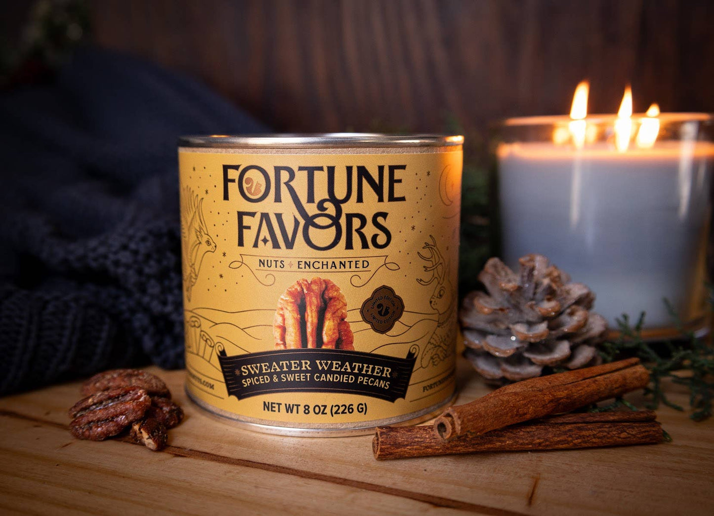 Fortune Favors - Sweater Weather Candied Pecans (8oz)