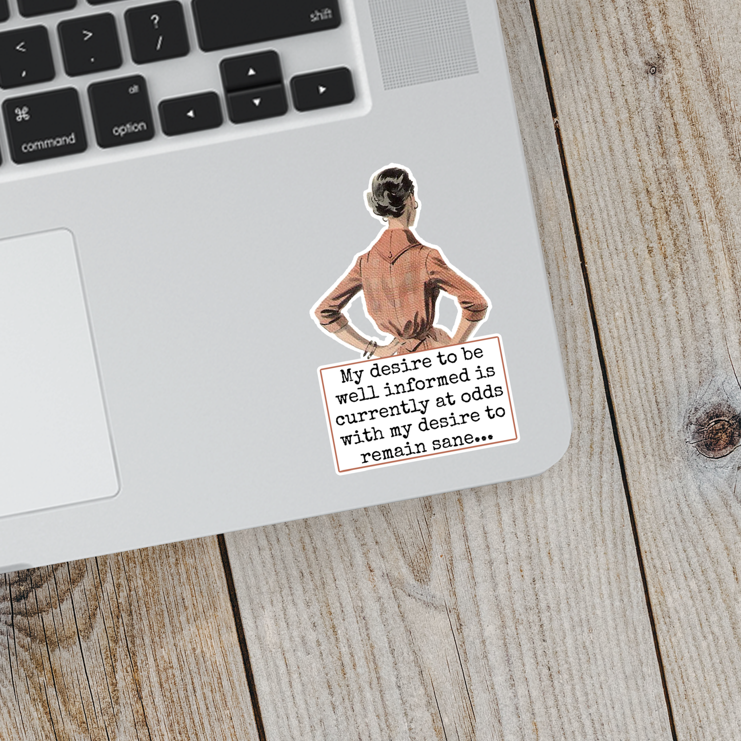 Funny STICKER. My Desire To Be Well Informed Is Currently...