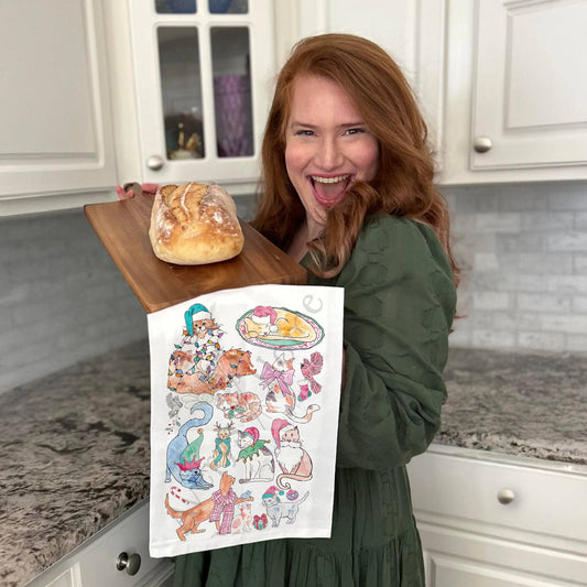 Adorable Cats Christmas Kitchen Décor Tea Towel