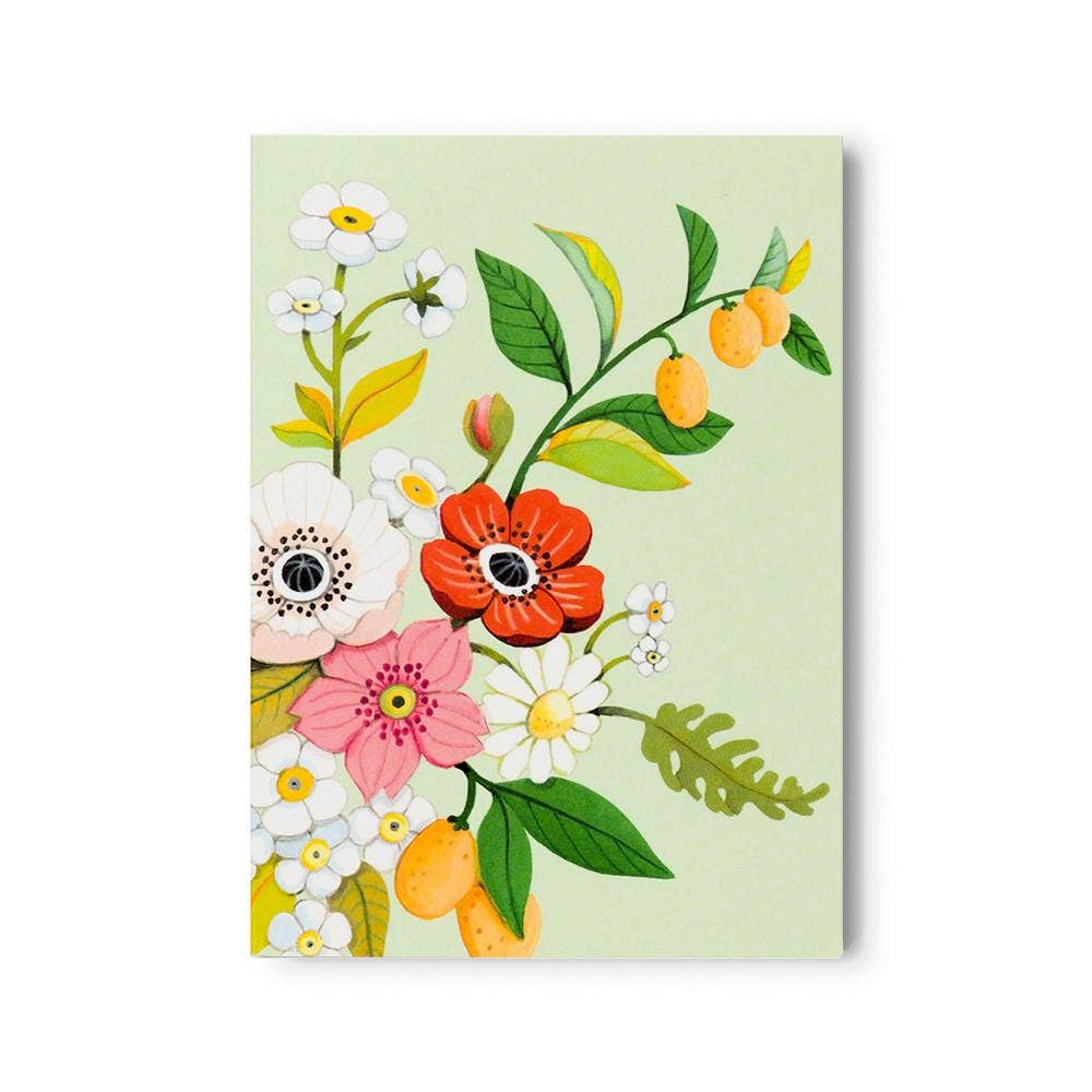 Green Floral Notepad