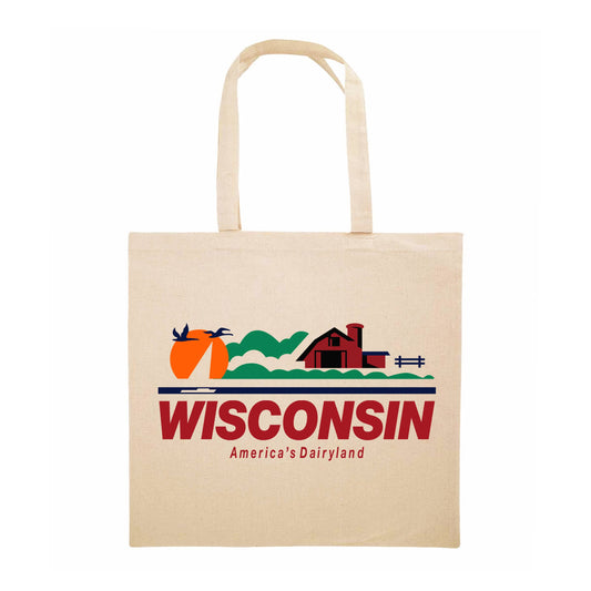 Wisconsin License Plate Tote Bag