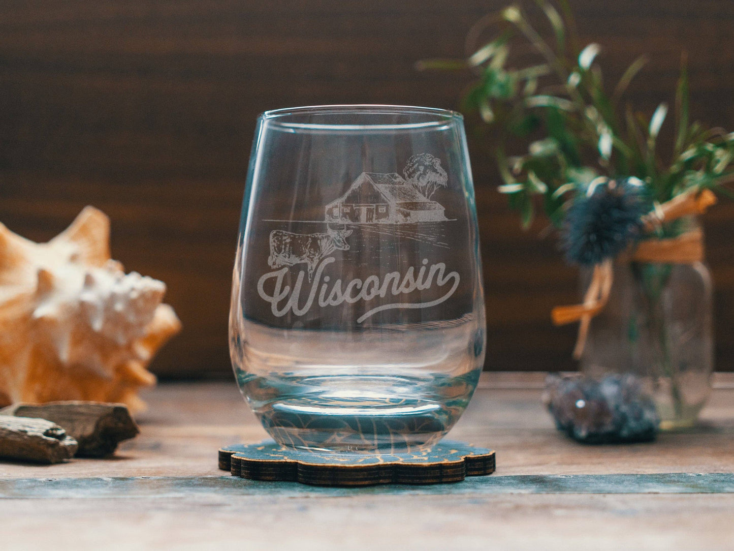 Wisconsin State Drinking Glasses: Beer Can ~16 oz
