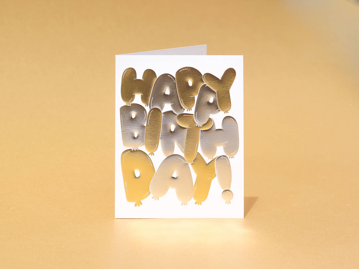 Balloon Foil Stamped Emboss Greeting Card