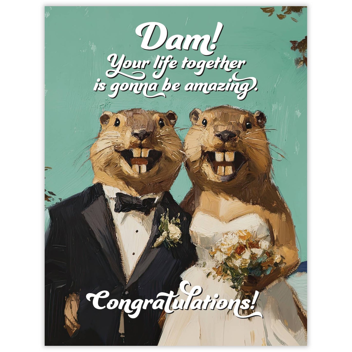 Beaver Wedding Card