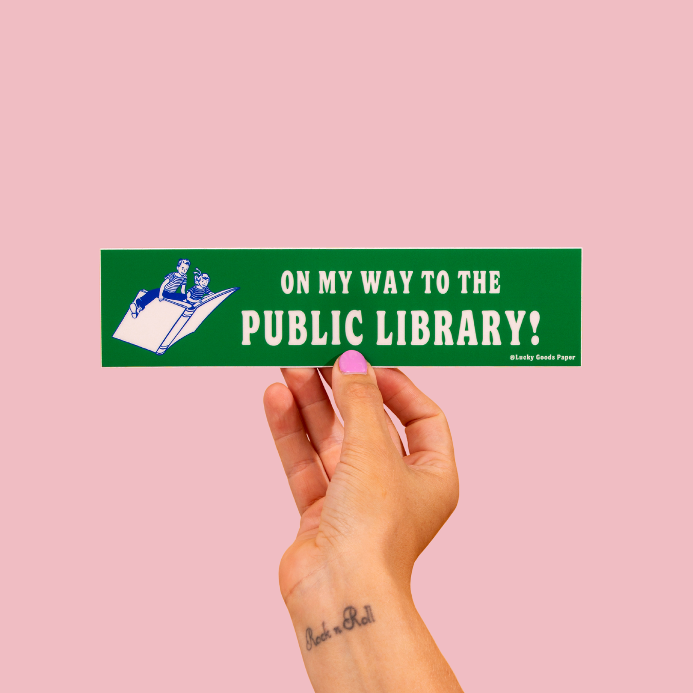 On My Way to the Public Library – Vinyl Bumper Sticker