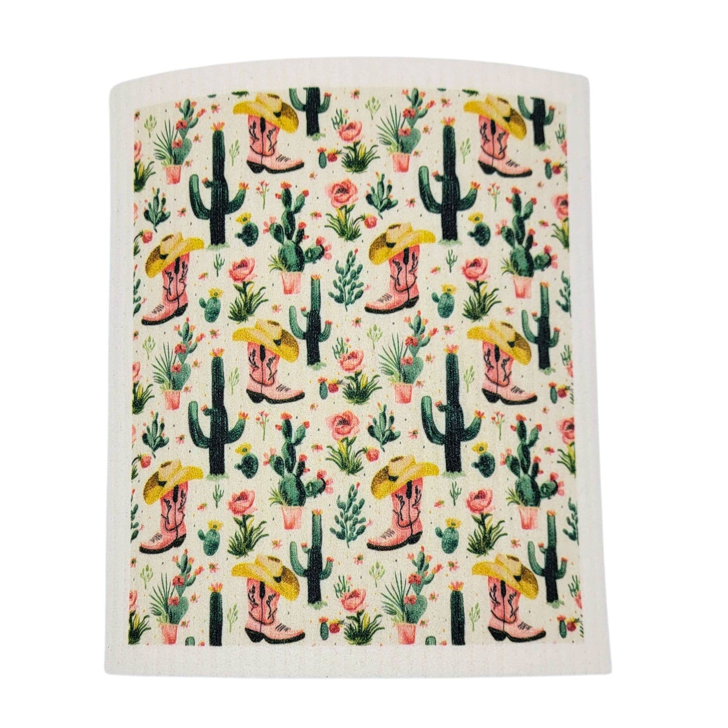 Cowgirl Boots & Hats Fun Swedish Dishcloths - Kitchen Towels