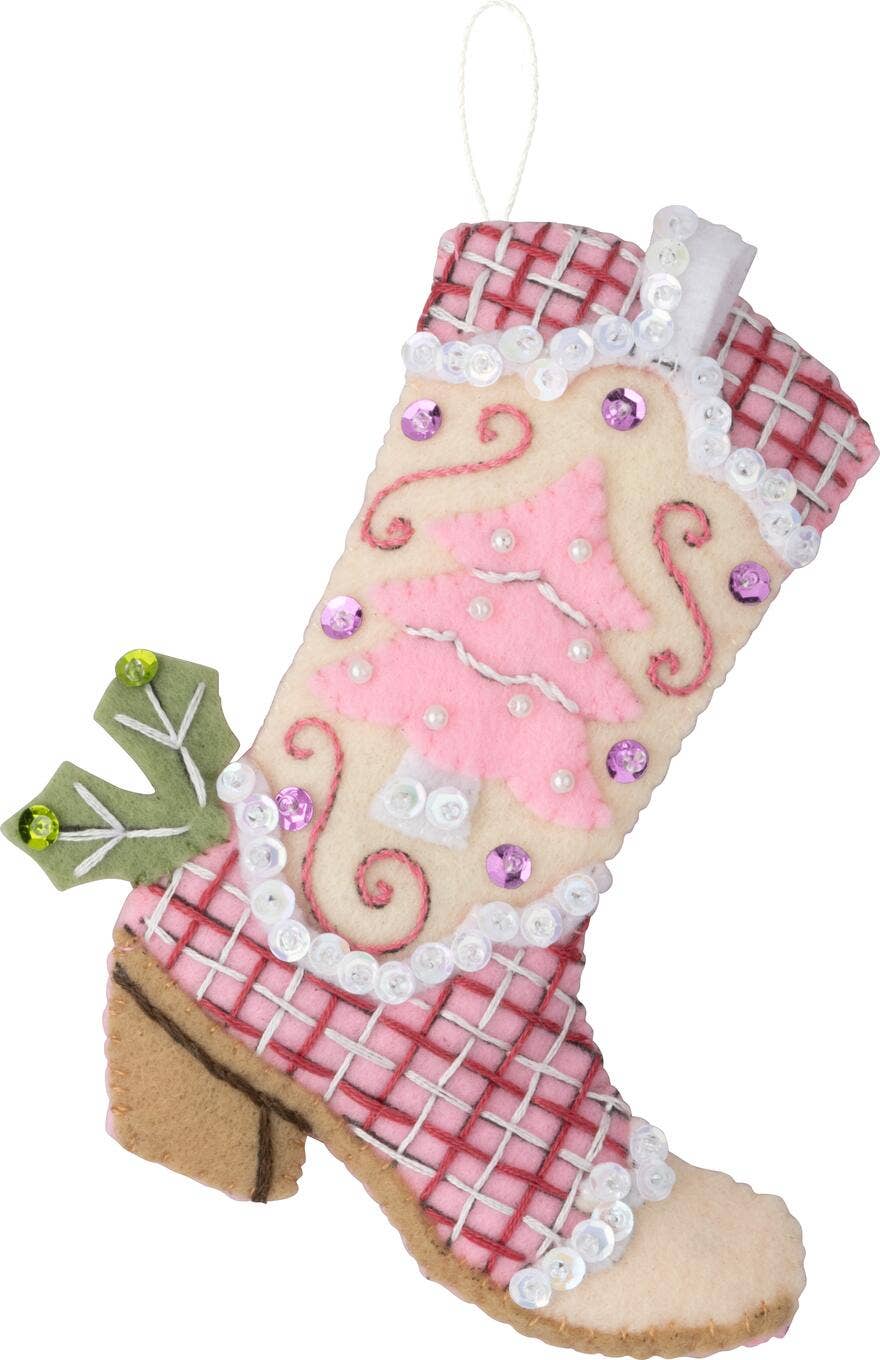 Bucilla Boots & Bling Felt Ornament Kit Set of 4
