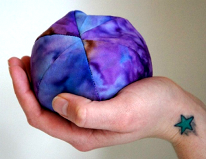 MASSAGE BALL stress relief, Good Medicine Ball, hot/cold: Blues / Unscented FLAXSEED ONLY