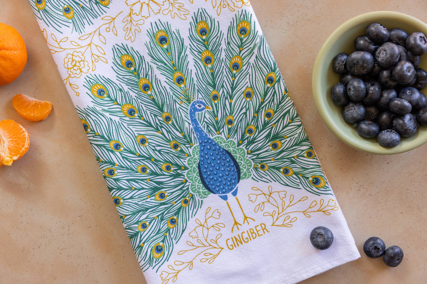 Peacock Tea Towel