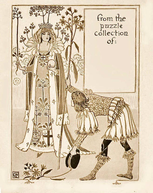 Puzzle Ownership Plate; Walter Crane Design