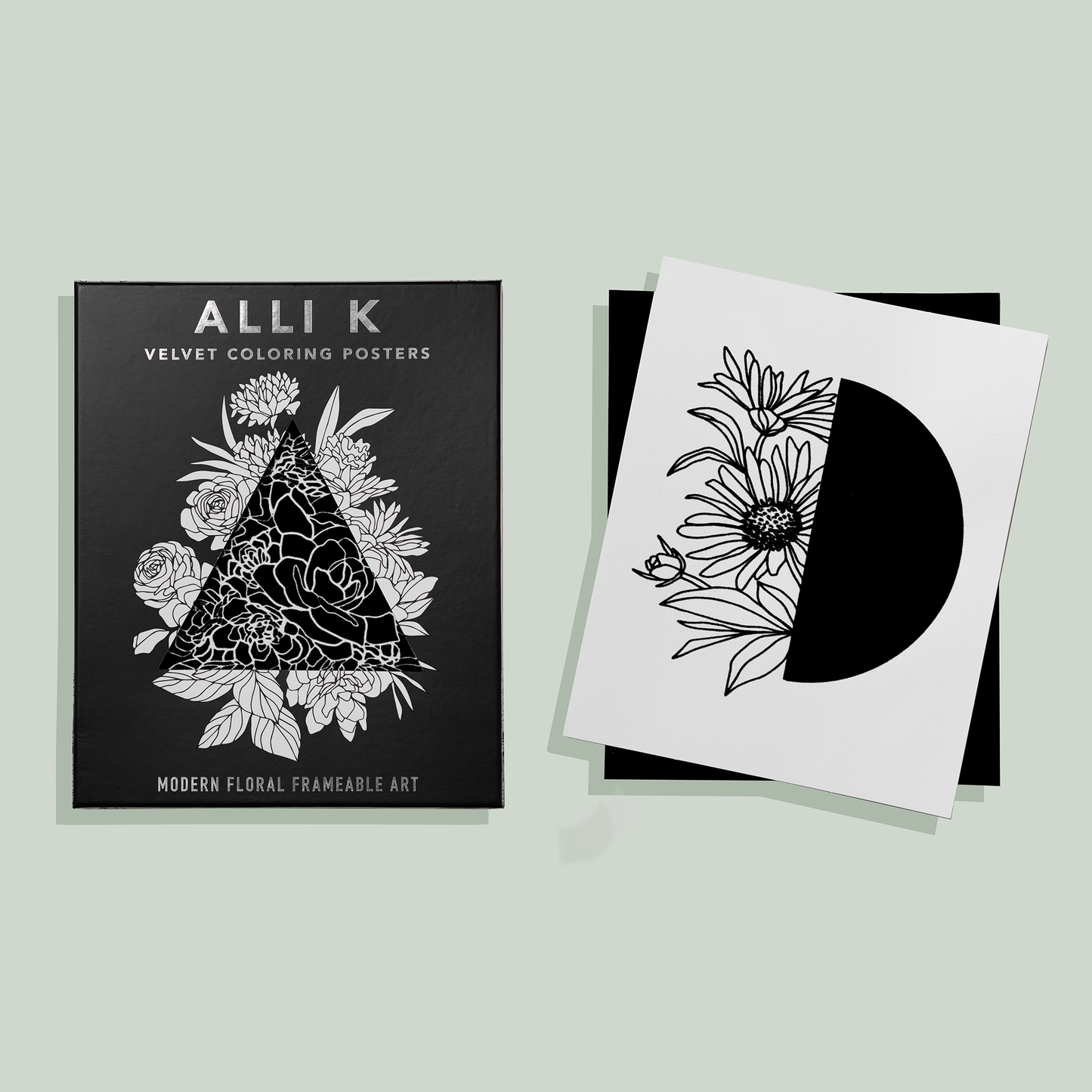 Velvet Coloring Posters: Modern Floral Frameable Wall Art