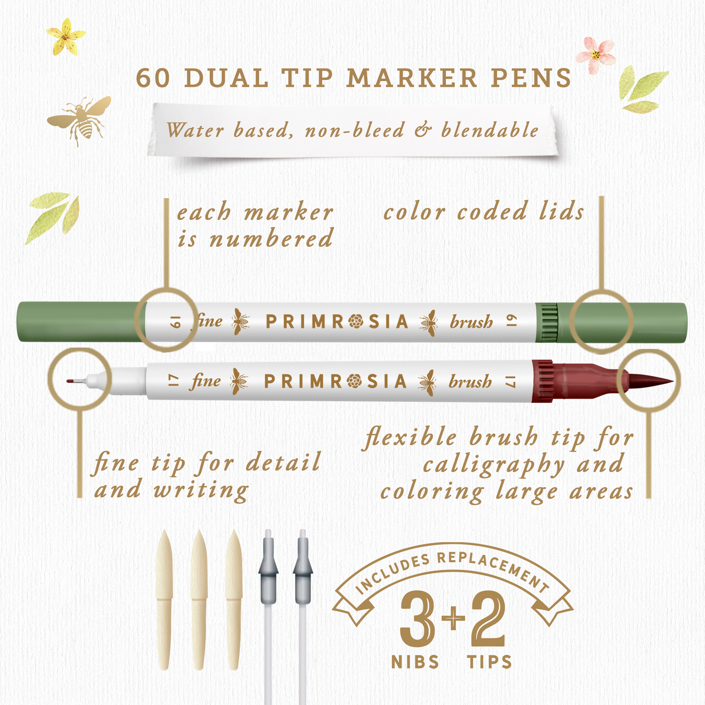 'Flora' Dual Tip Markers