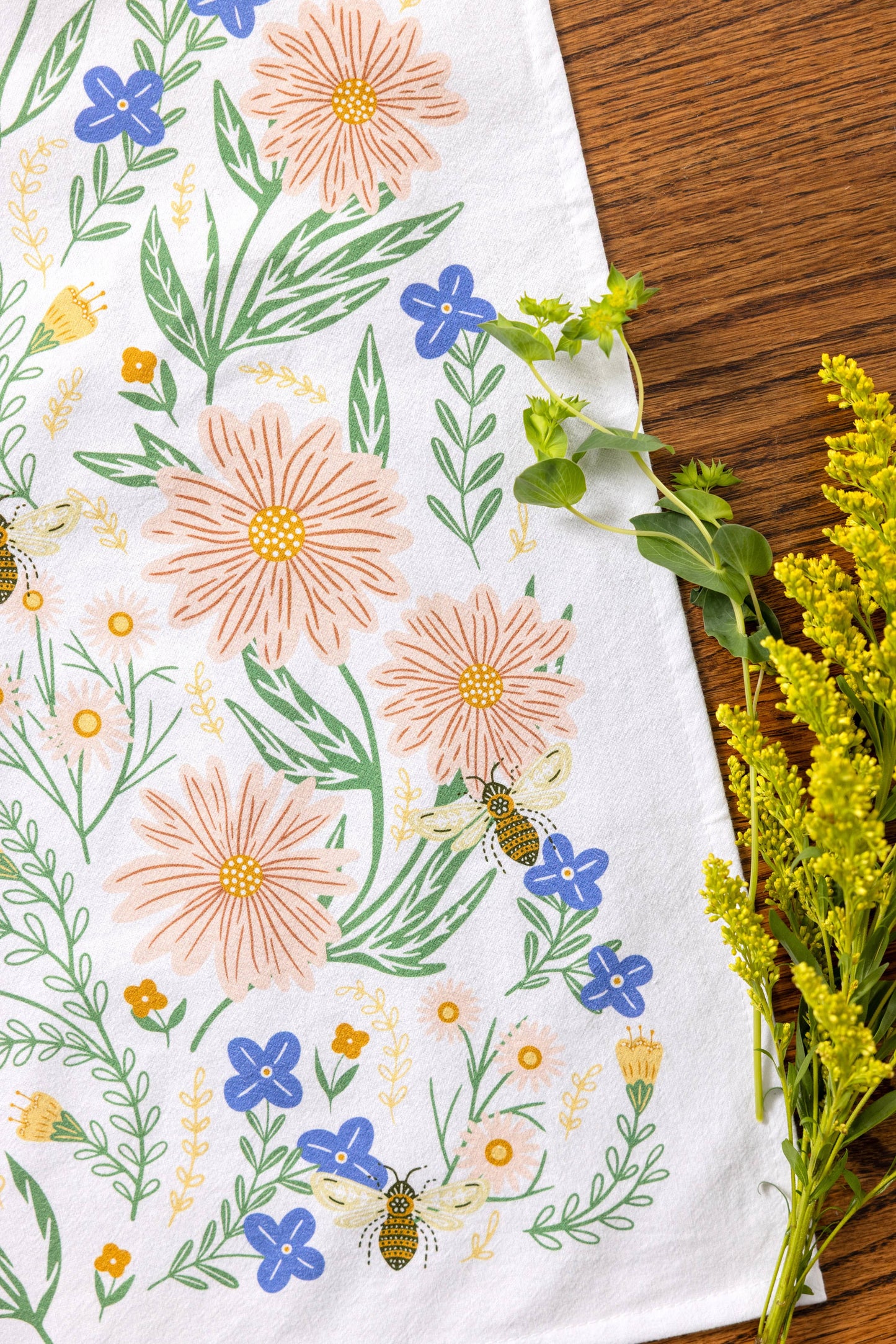 Wildflower Tea Towel - Spring Floral Kitchen Dish Towel