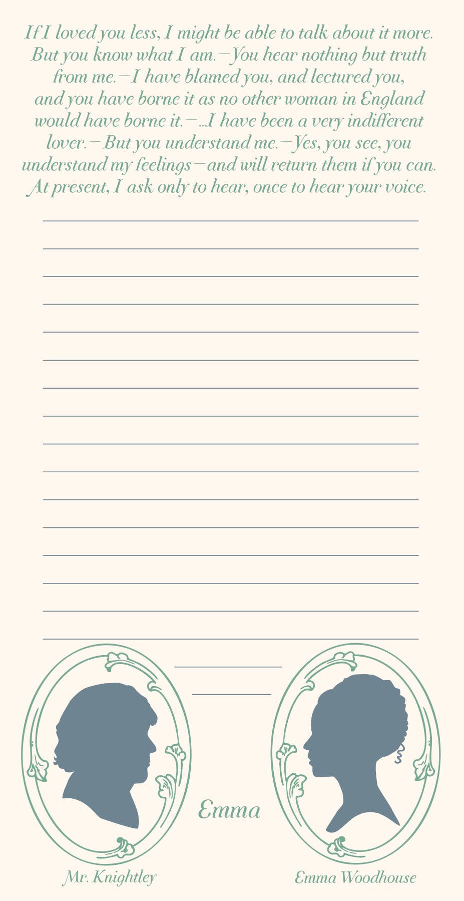 Jane Austen Lovers Notepad