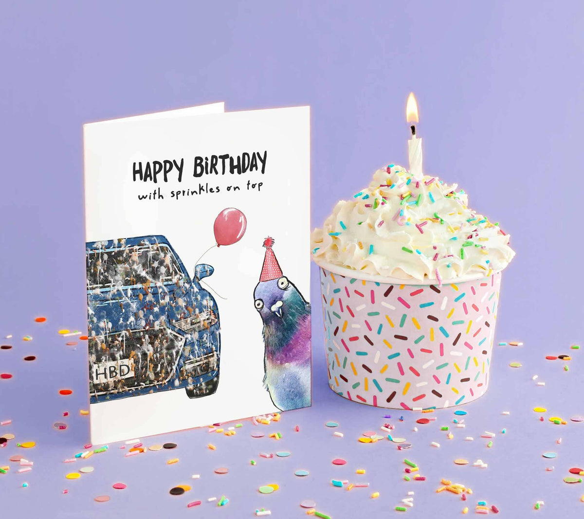 Pigeon Birthday Sprinkle - Funny Birthday Card