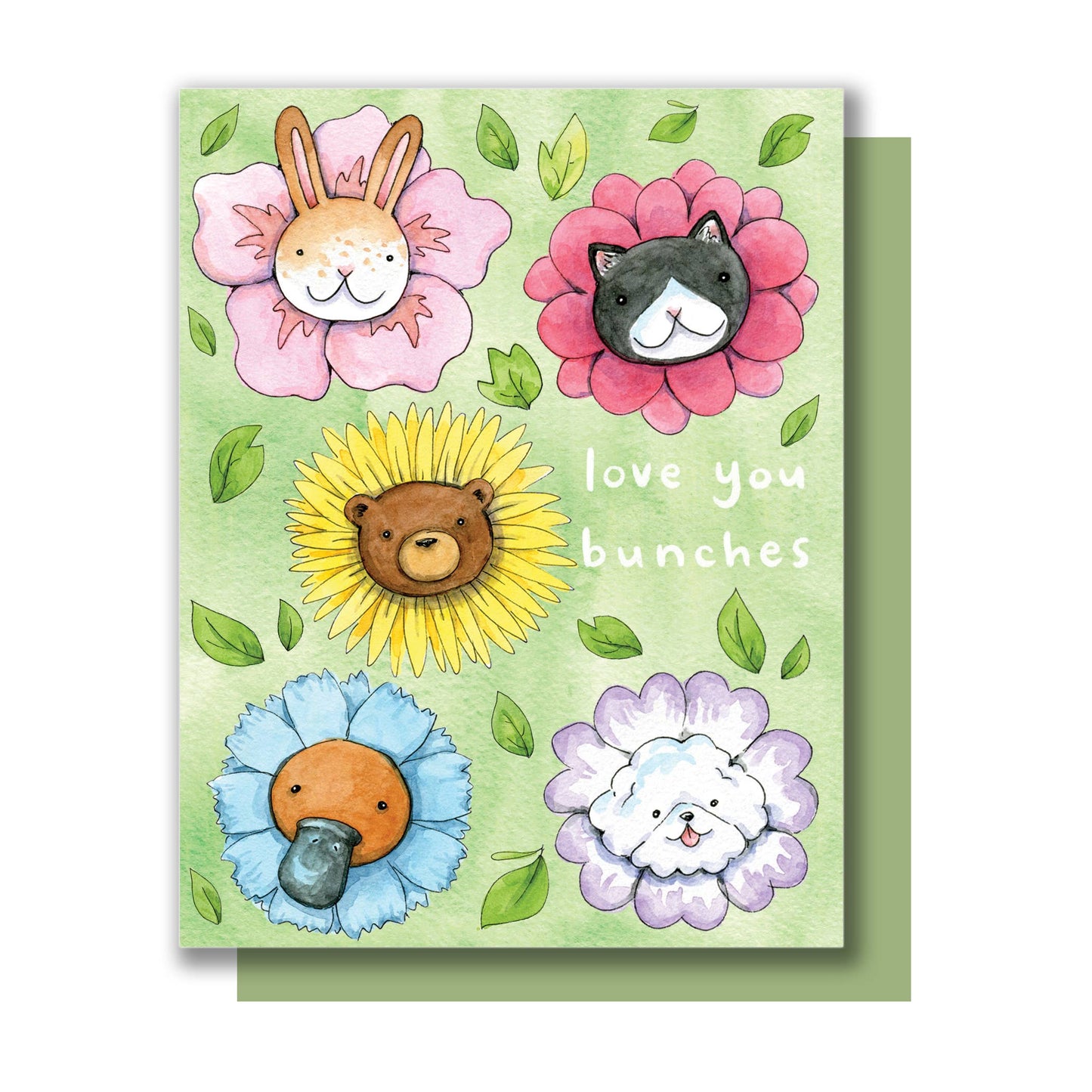 Love You Bunches Cute Flowers  Love Card