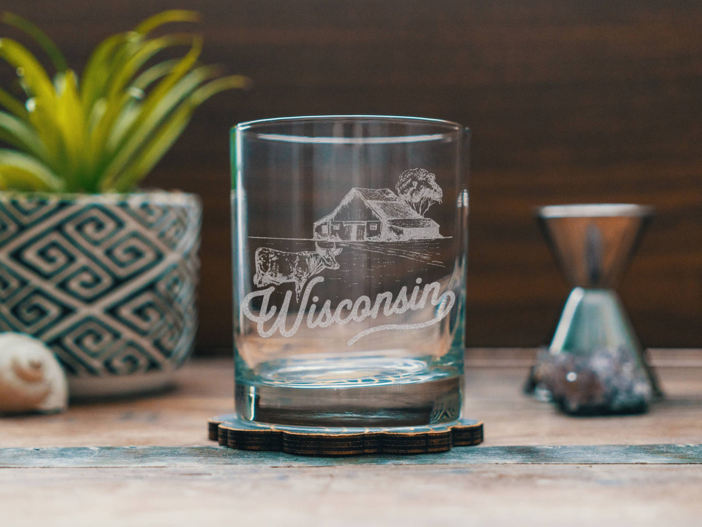 Wisconsin State Drinking Glasses: Beer Can ~16 oz