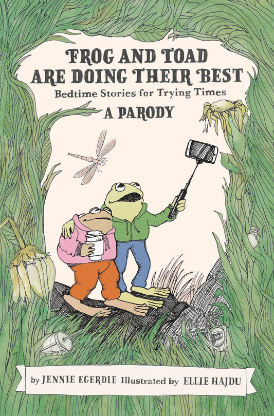 Book cover of 'Frog and Toad Are Doing Their Best' with cartoon frogs in a forest setting.