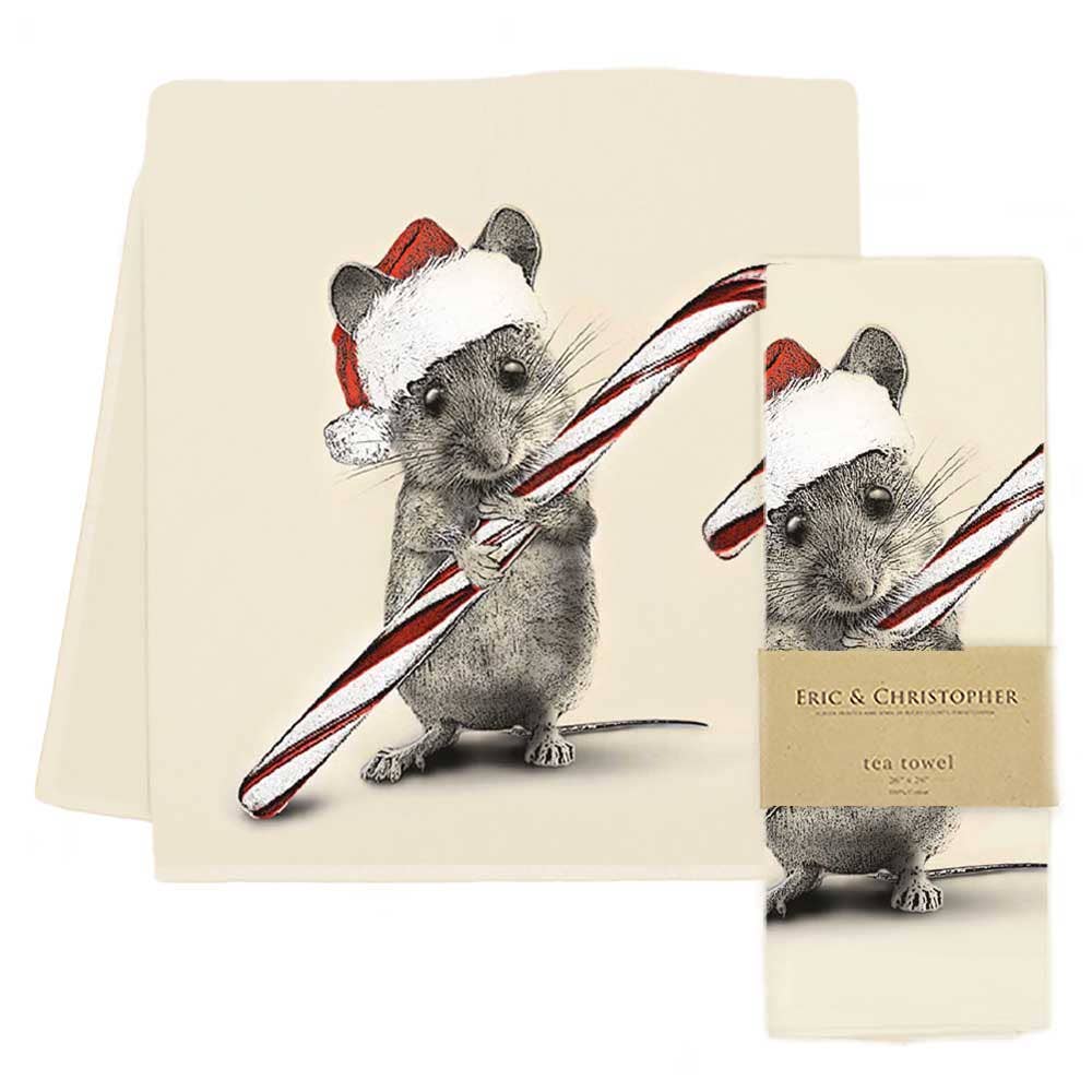 Christmas Mouse 2 Tea Towel