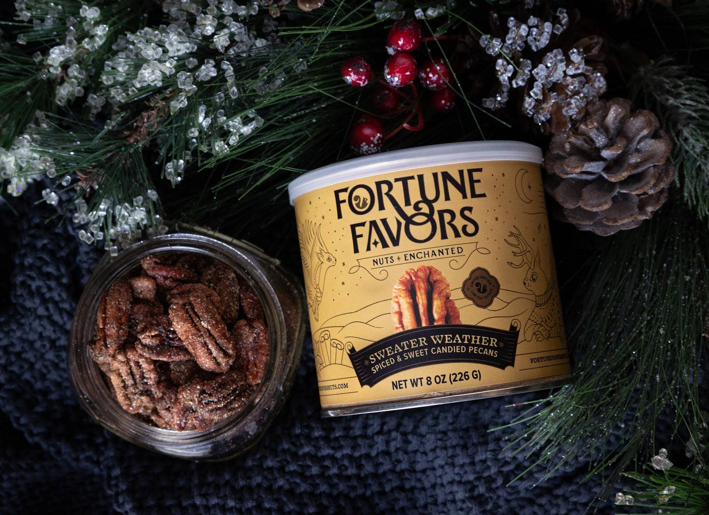 Fortune Favors - Sweater Weather Candied Pecans (8oz)