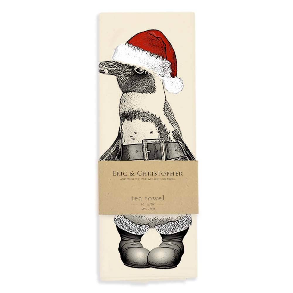 Santa Penguin Tea Towel