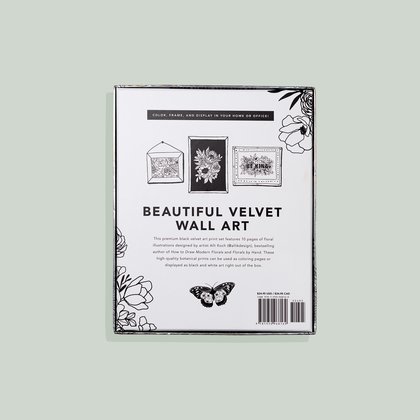 Velvet Coloring Posters: Modern Floral Frameable Wall Art