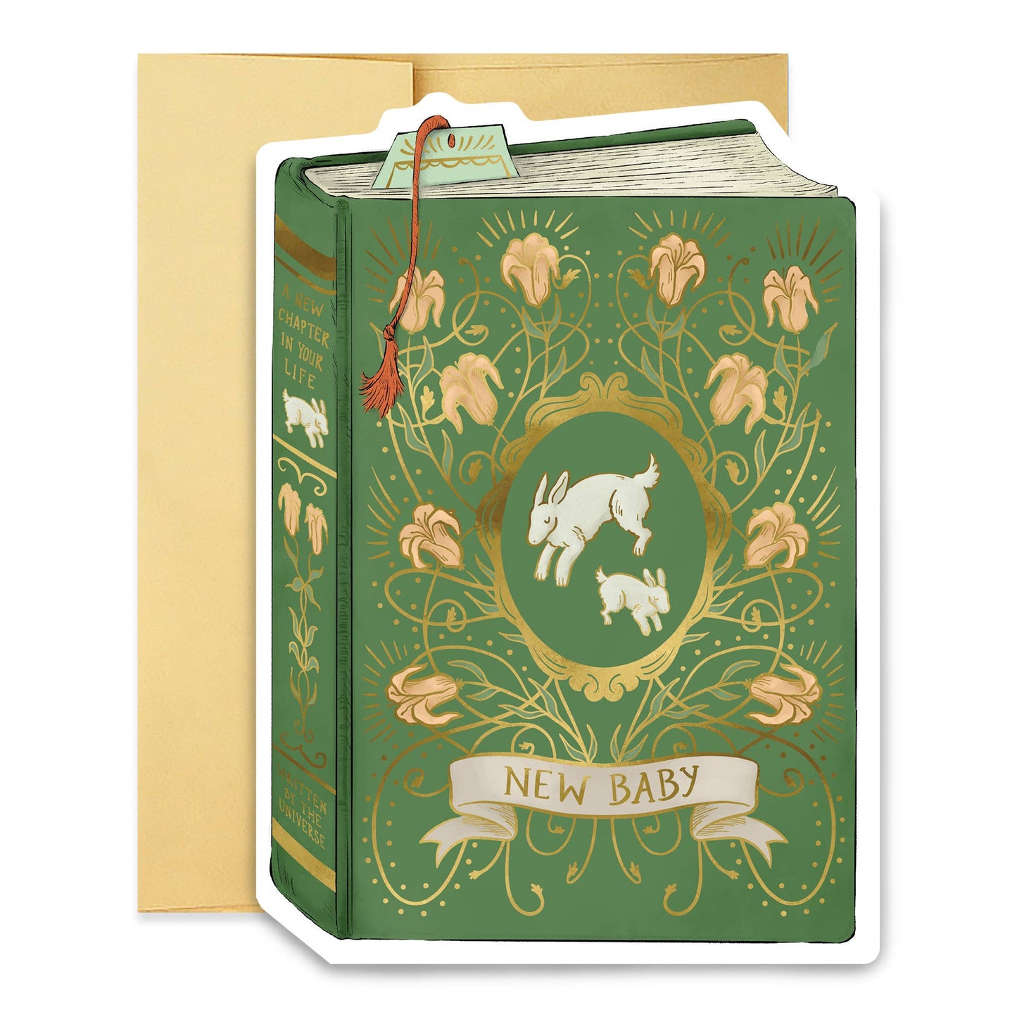 New Baby Book Cover Diecut Card