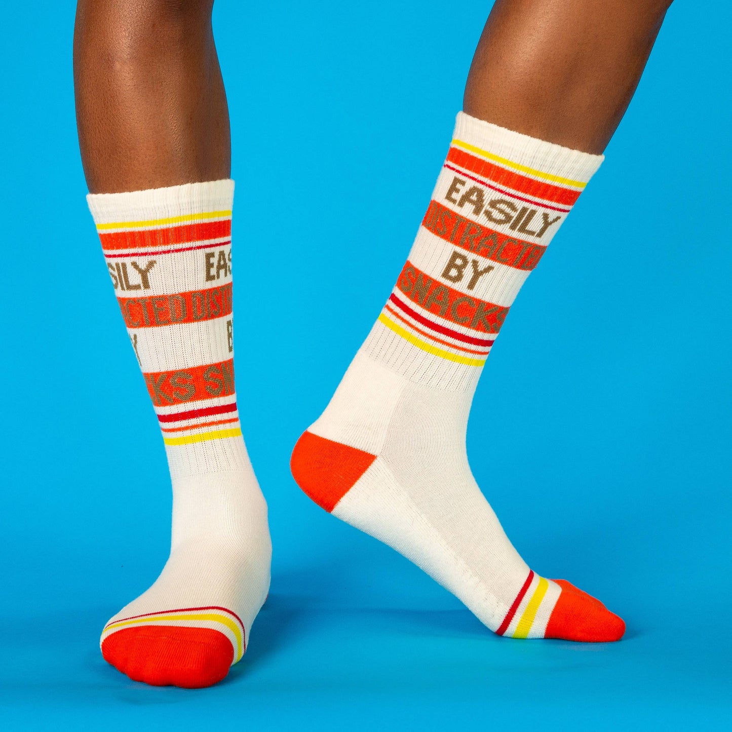 Easily Distracted By Snacks Gym Crew Socks