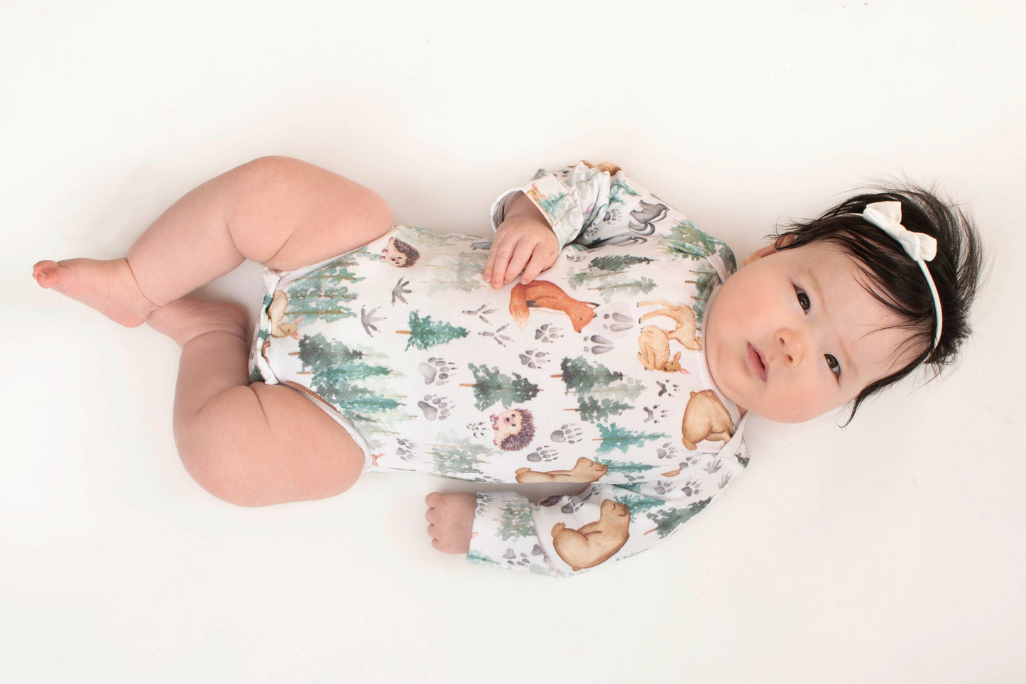 Woodland bodysuit,infant clothing, bodysuit,infant romper: 3-6 month / Short sleeve