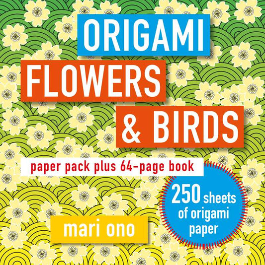 Origami Flowers & Birds book cover with yellow flowers and green pattern