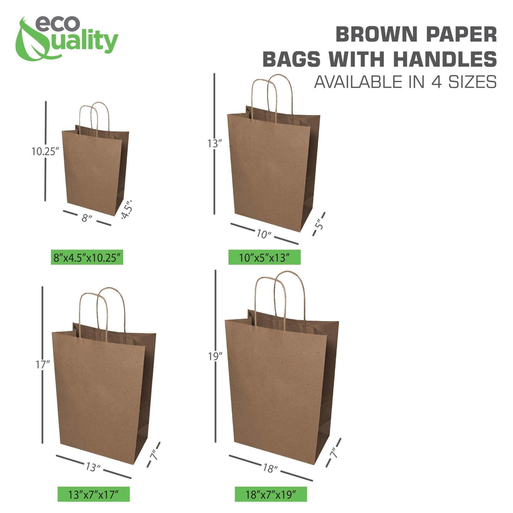 8x4.5x10.25 Tiny Kraft Paper Gift Bags: 250 - The Regal Find